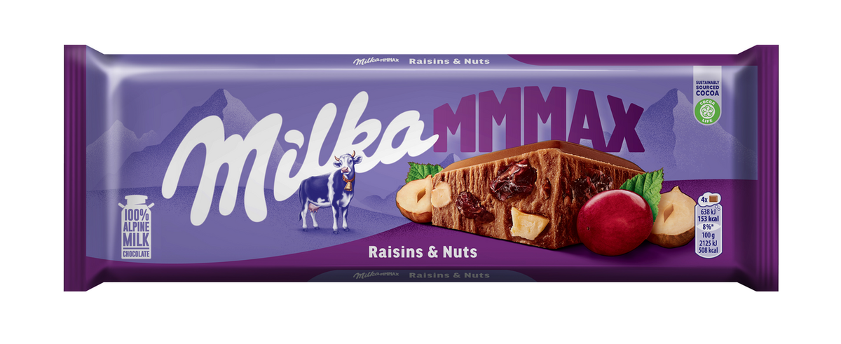 Milka Шоколад със стафида и лешник 270г