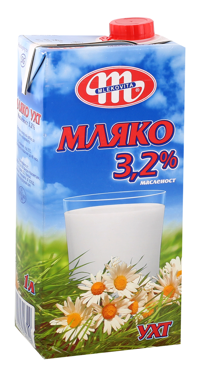 MLEKOVITA Мляко 3.2% UHT 1л