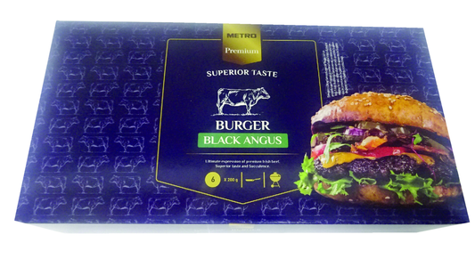 METRO Premium Бургер Black Angus ( 6 бр х 200 г ) 1200 г