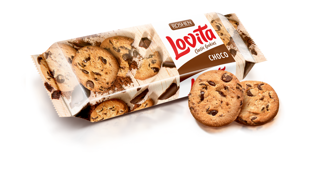 ROSHEN Бисквити с парченца шоколад 150г
