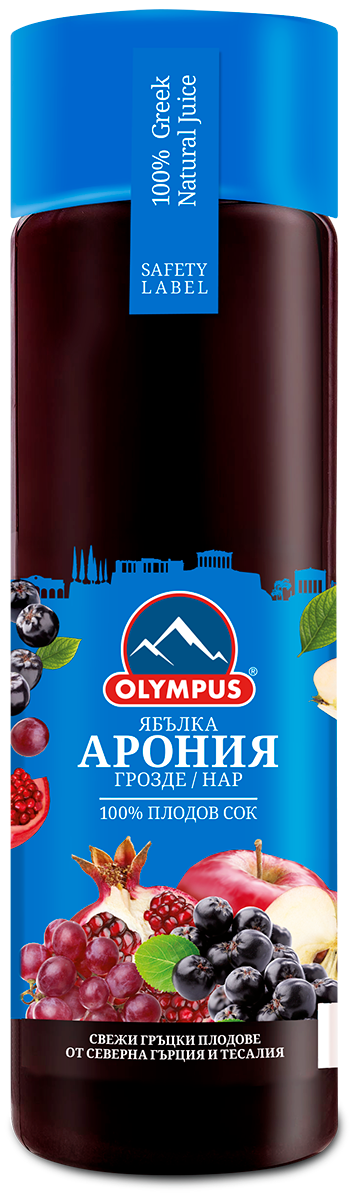 OLYMPUS 100% Натурален сок арония, ябълка, грозде и портокал 1л