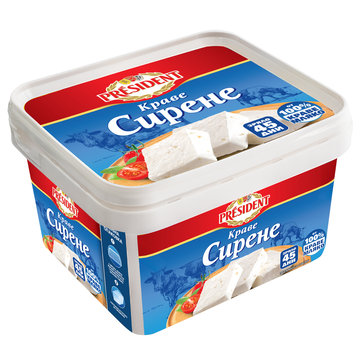 PRESIDENT Краве сирене 770г