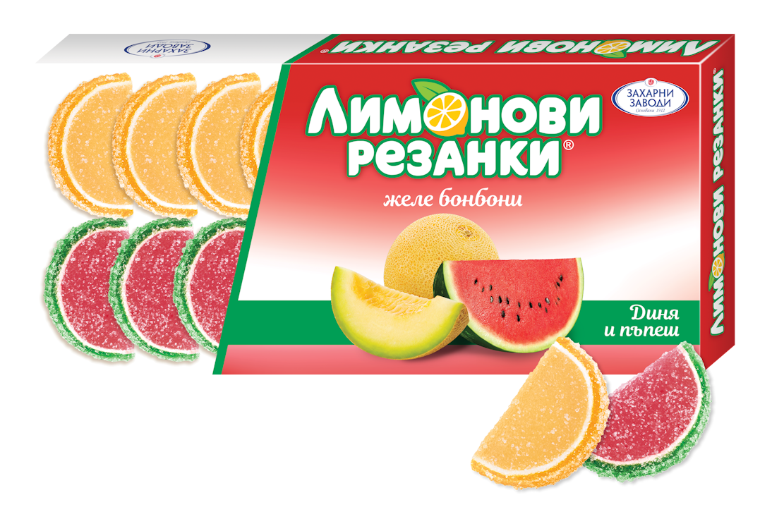 ЗАХАРНИ ЗАВОДИ Лимонови резанки диня и пъпеш 180г