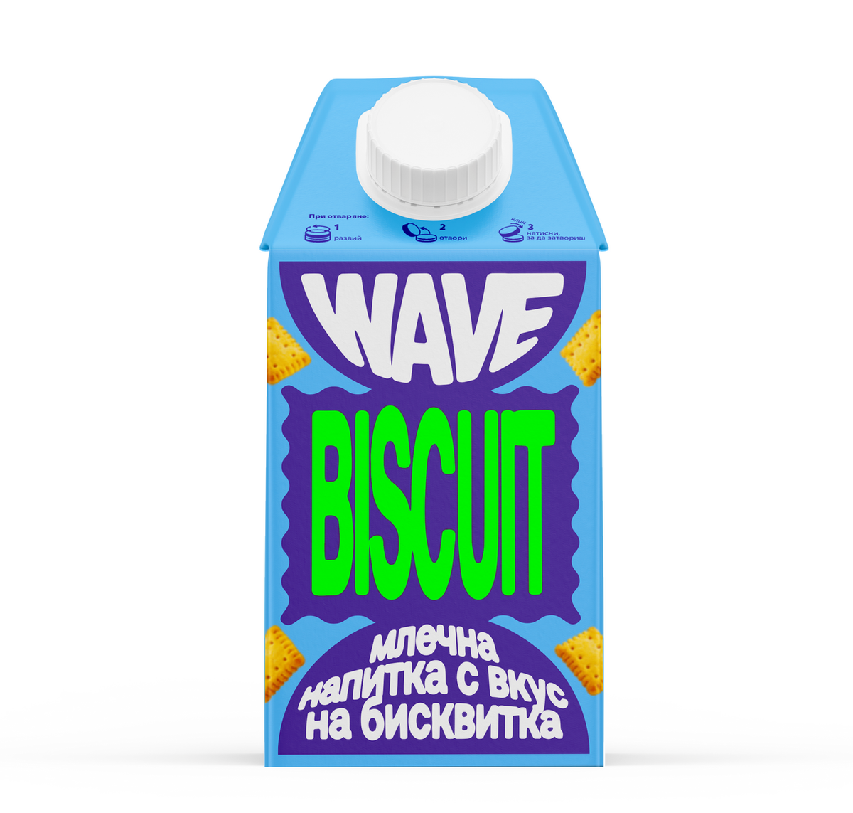 Фибела WAVE UHT Мляко с бисквити 500мл
