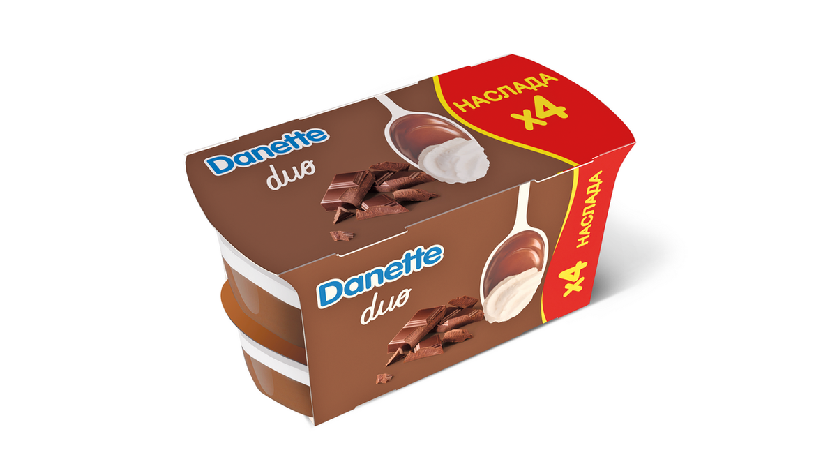 DANONE Данет Дуо Шоколад Мултипак (4 бр х 115 г) 460 г
