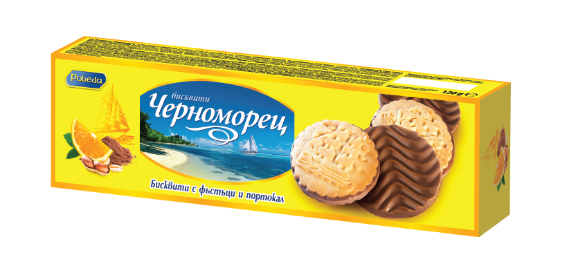 CHERNOMORETS Бисквити с фъстъци и портокал 120г