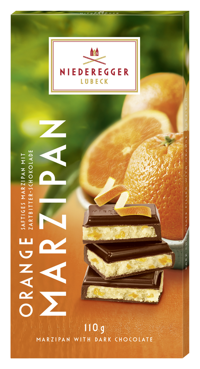 NIEDEREGGER Шоколад марципан Портокал 110г