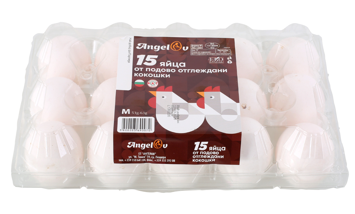 АНГЕЛОВ Яйца бели р-р M 15бр