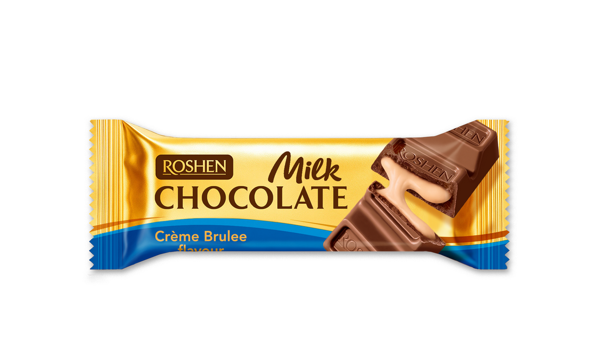 ROSHEN Шоколадов бар млечен крем брюле 33 г