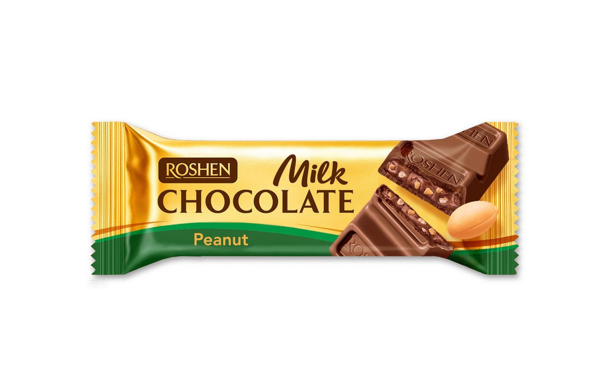 ROSHEN Шоколадов бар млечен с фъстъци 29 г