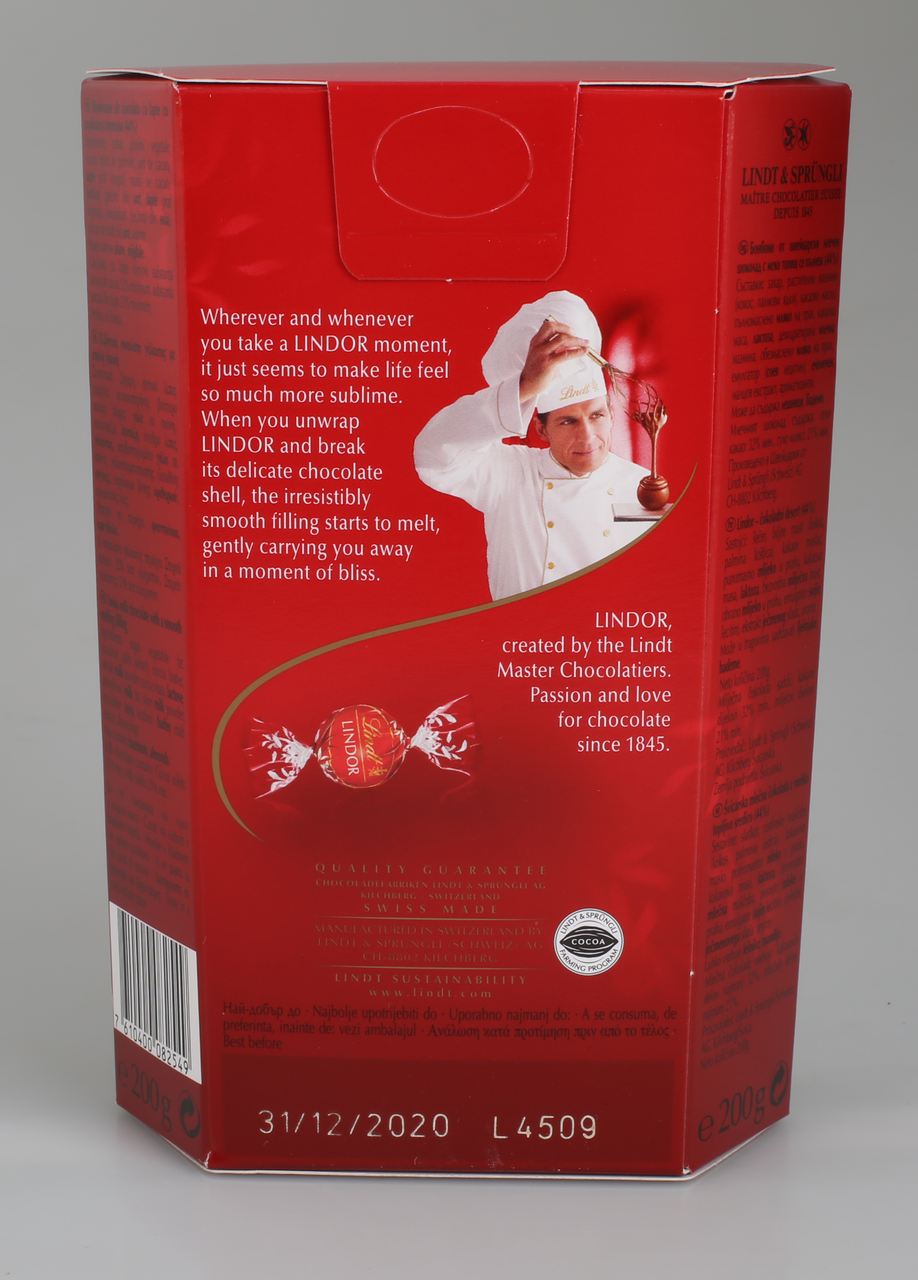 LINDOR Бонбони корнет млечен шоколад 200г