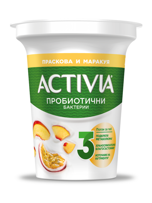 ACTIVIA Праскова и маракуя 280г