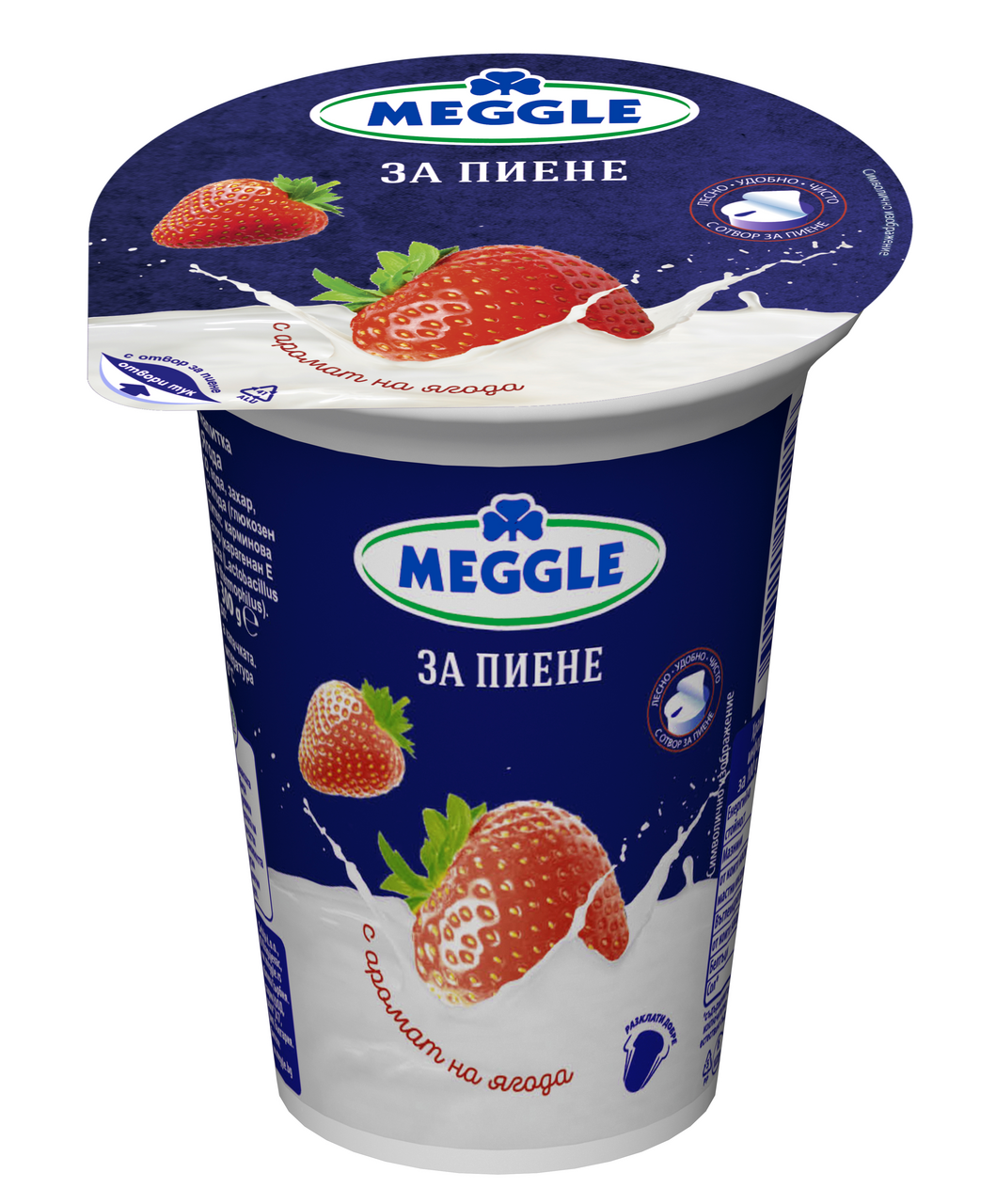 MEGGLE МЛЕЧНА напитка за пиени ягода 300г