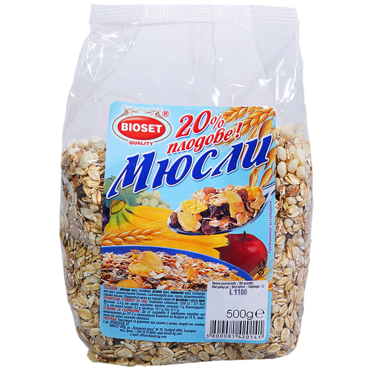BIOSET Мюсли Плодове 20 % 450 г