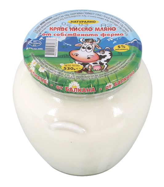 ПЪРШЕВИЦА Кисело мляко краве 5% 530г