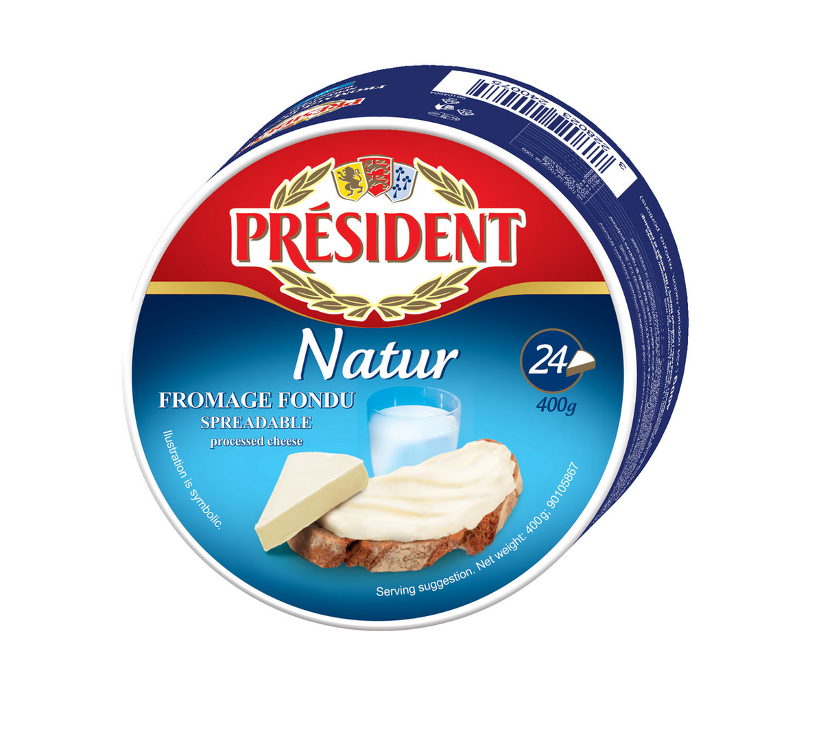 PRESIDENT Топено сирене 400г