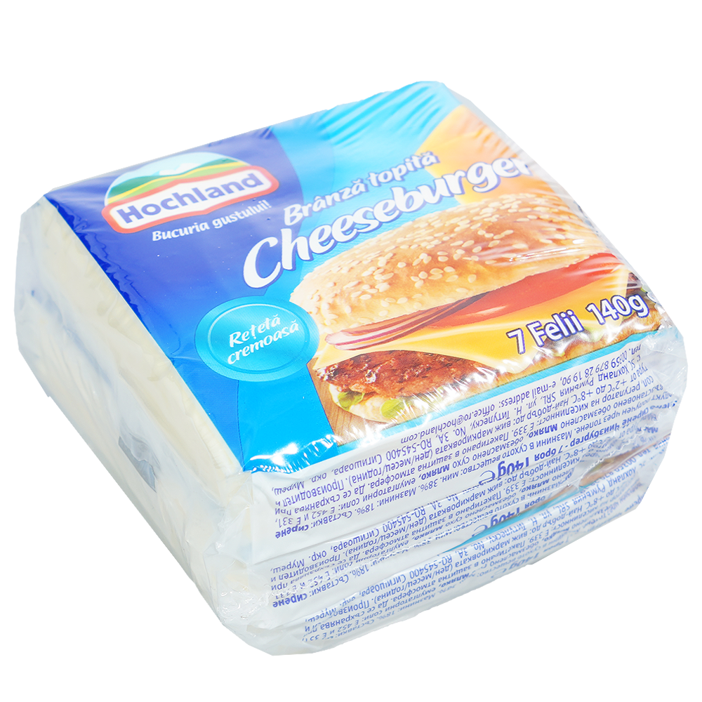 Hochland Топено сирене Cheeseburger слайс (3 бр x 140 г) 420 г