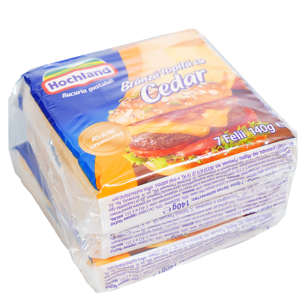 Hochland Топено сирене чедър слайс (3 бр x 140 г) 420 г