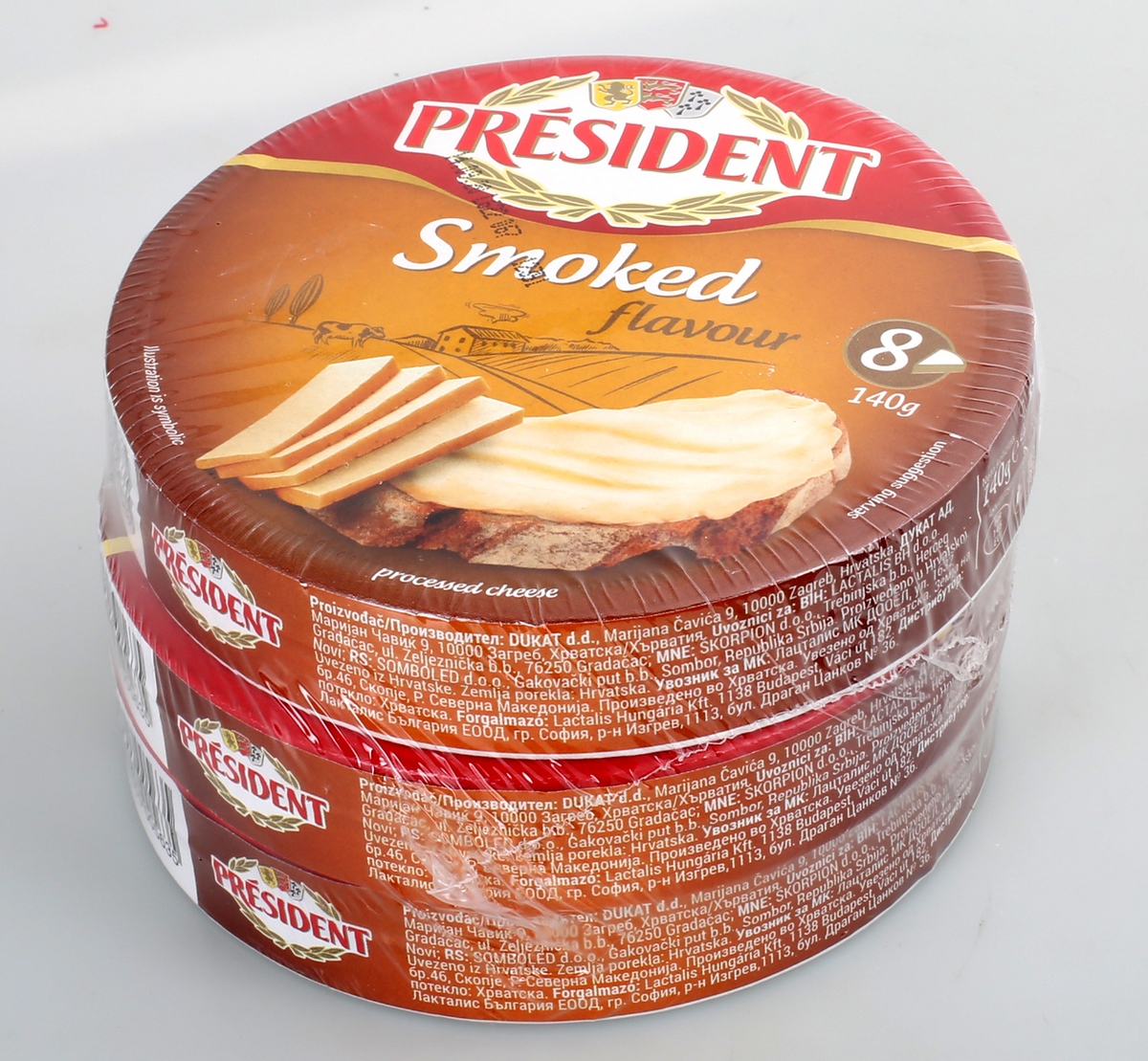 PRESIDENT Salakis Топено сирене пушено (3 бр x 140 г) 420 г