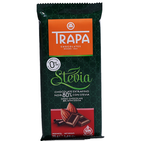 TRAPA Шоколад 80% какао със стевия 75г