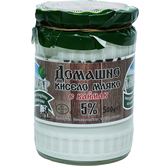 Алфатар Домашно кисело мляко с каймак 5% 500г