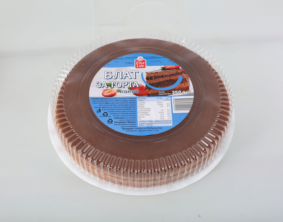 Fine Life Кръгъл блат с какао 350г