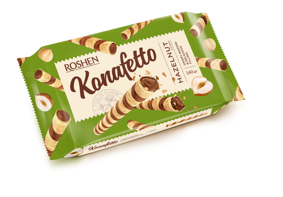ROSHEN Вафлени пури Конафето лешник 140 г