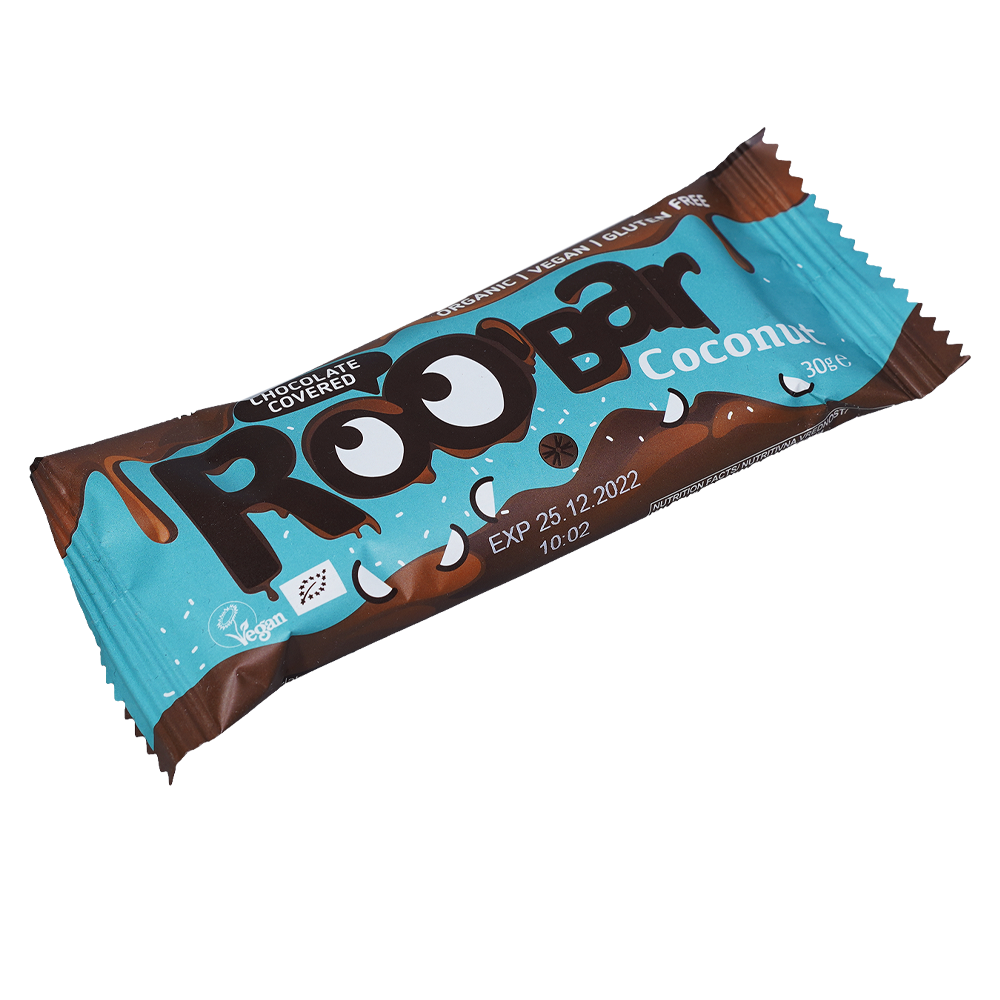 ROOBAR Био суров десерт с кокос покрит шоколад 30г