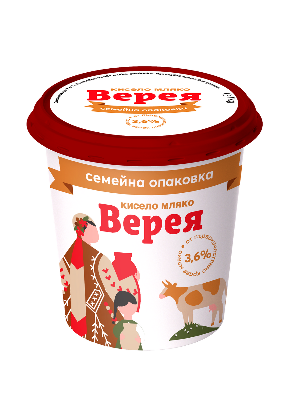 ВЕРЕЯ Кисело мляко 3,6% 1кг
