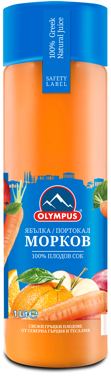 OLYMPUS 100% Натурален сок ябълка, портокал и морков 1л