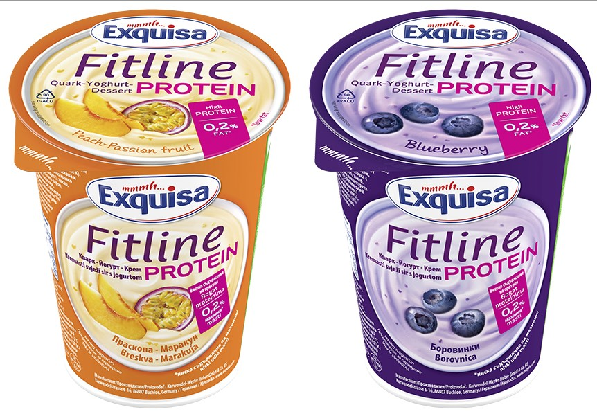 Exquisa Fitline Кварк праскова и маракуя 400г
