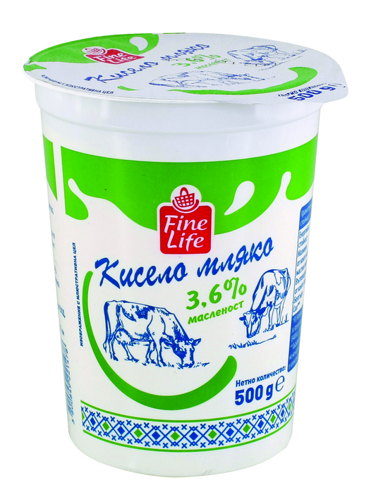 Fine Life Кисело мляко 3,6% 500г