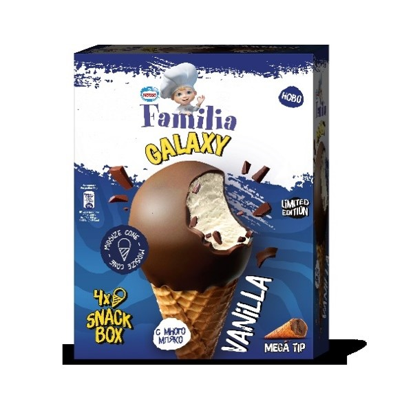 Galaxy Сладолед ванилия ( 4 х 90 мл ) 232 г