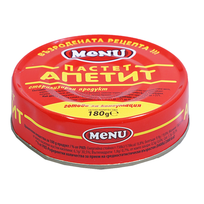 MENU Пастет апетит 180 г