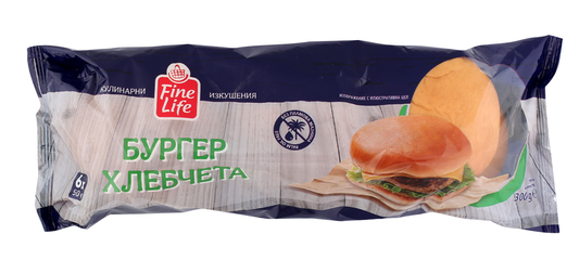 Fine Life Бургер хлебчета без сусам 6 бр x 50 г / 300 г