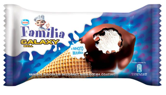 Nestle Familia Сладолед GALAXY ванилия 40 бр x 75 г / 3 кг