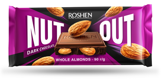 ROSHEN NUT OUT Шоколад тъмен с цял лешник 90 г