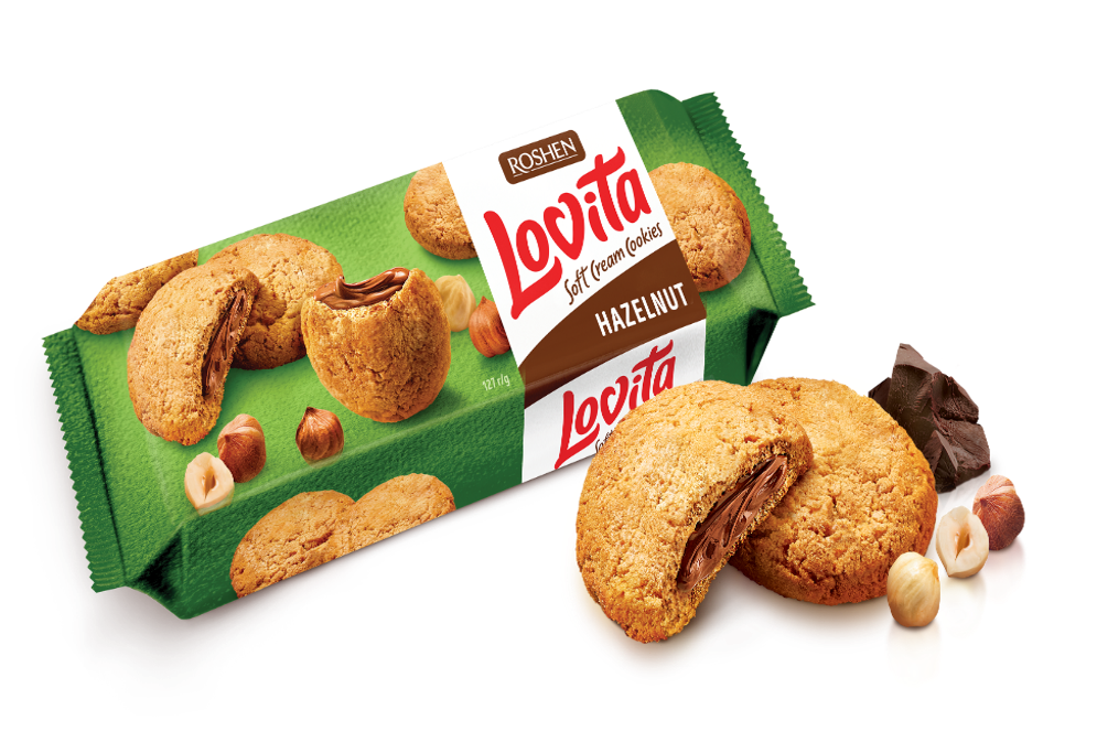 ROSHEN Бисквити Lovita с лешник 127 г