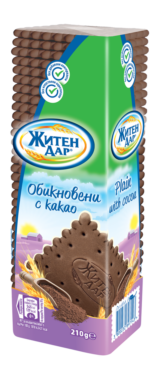 ЖИТЕН ДАР Oбикнoвени бисквити какао 210 г